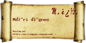 Móri Ágnes névjegykártya