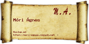 Móri Ágnes névjegykártya